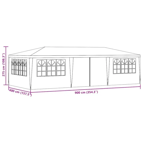Profesionalni šator za svadbe - šator za zabave 4 x 9 m antracit 90 g/m² - Antracit 4 x 9 m Cijena