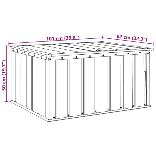 Kutija za spremanje u vrtu Crna 101 x 82 x 50 cm Čelik - Antracit 101 x 82 x 50 cm Cijena