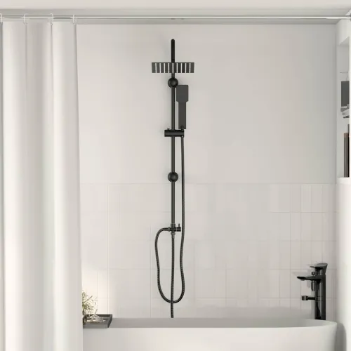 Sustav tuša Crna 47 x 20 x 95 cm Nehrđajući čelik - Crna Četvrtasto Cijena