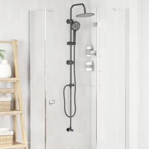 Sustav tuša Crna 47 x 20 x 95 cm Nehrđajući čelik - Crna Okruglo Cijena