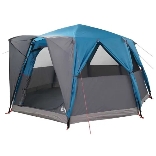 Šator za 6 osoba s krovom s pohranom Plava 425 x 396 x 222 cm - Plava Cijena