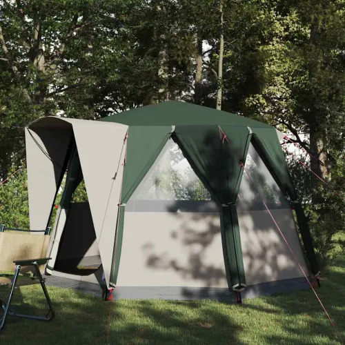 Šator za 3 osobe s krovom Zelena i bijela 320 x 320 x 203 cm - Zelena Cijena