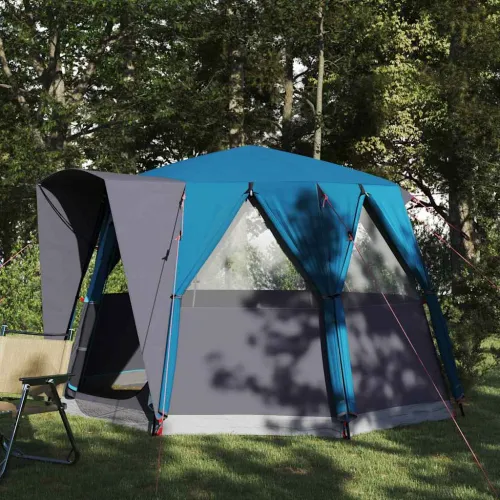 Šator za 3 osobe s krovom Plava i siva 320 x 320 x 203 cm - Plava Cijena
