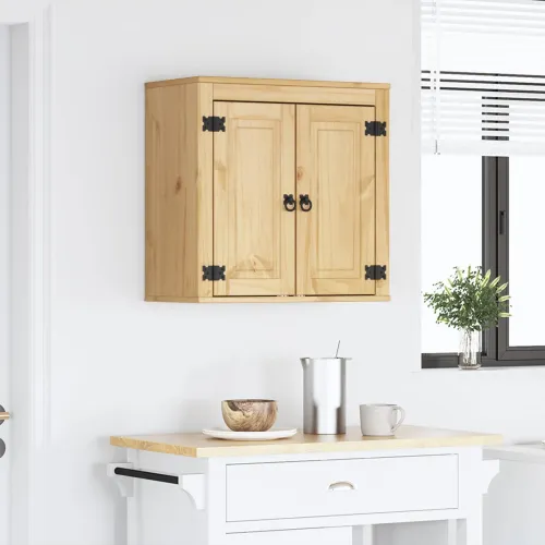 Kabinet SKI Medeno Smeđa 60 x 32 x 60 cm Čvrsto borovo drvo - Zidni ormarić s vratima Medeno smeđa Cijena