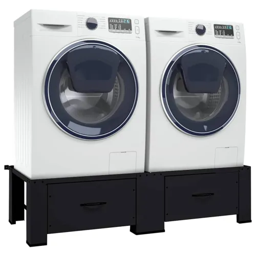 Pedestal za perilicu rublja 2 kom. Crna 127 x 54,5 x 32,5 cm - s ladicom (dvostruke postoljne) Crna Cijena