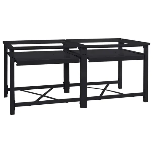 Pedestal za perilicu rublja 2 kom. Crna 120 x 56 x 52 cm Čelik - s visokim policom (dupli postamenti) Crna Cijena