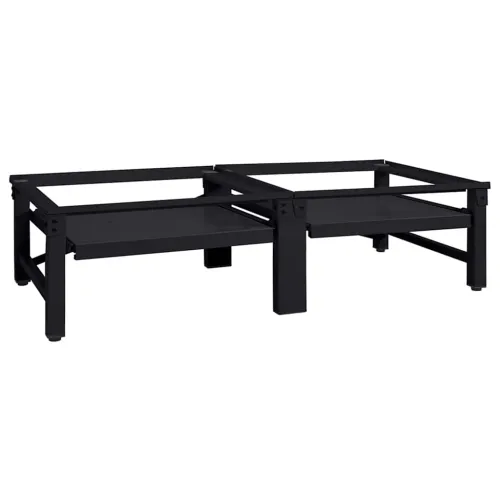 Pedestal za perilicu rublja 2 kom. Crna 124,5 x 61,5 x 32,5 cm - s niskom policom (dvije pedestale) Crna Cijena
