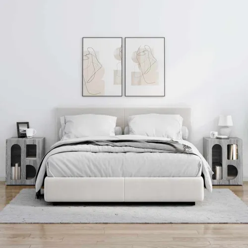 Noćni ormarić ELST 2 kom. Siva Sonoma 40 x 35 x 50 cm - Sivi hrast sonoma 2 Cijena