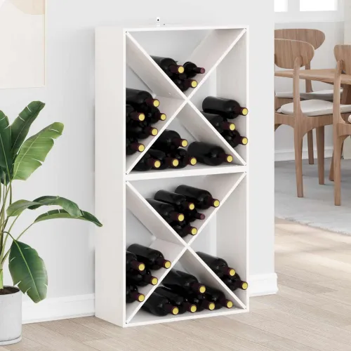 Stalak za vino 2 kom. Bijelo 62 x 25 x 62 cm Čvrsto borovo drvo - Bijeli 2 s 4 rupe Cijena