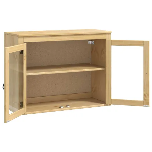 Kabinet SKI Medeno Smeđa 80 x 32 x 60 cm Čvrsto borovo drvo - Zidni ormarić s vratima Medeno smeđa Cijena