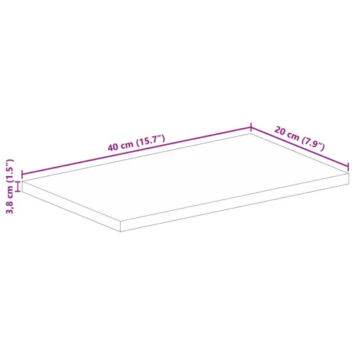 Stolna ploča 40x20x3,8 cm pravokutna masivno obnovljeno drvo - Obnovljeno drvo (prirodno) 40 x 20 cm 38 mm Cijena