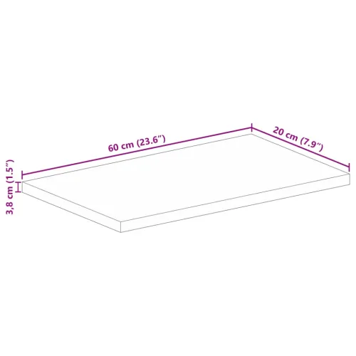 Ploča za stol 60x20x3,8 cm pravokutna masivno obnovljeno drvo - Obnovljeno drvo (prirodno) 60 x 20 cm 38 mm Cijena
