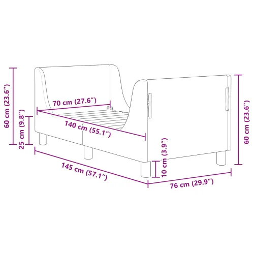 Okvir kreveta za malu djecu s naslonom Ružičasta 70 x 140 cm - Ružičasta 70 x 140 cm Cijena