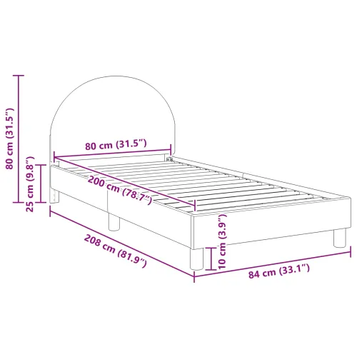 Krevet za djecu s uzglavljem Krem 80 x 200 cm Bouclé - Krem 80 x 200 cm Cijena