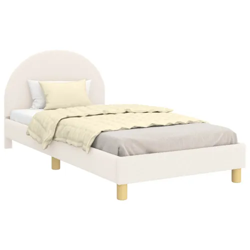 Krevet za djecu s uzglavljem Krem 90 x 190 cm Bouclé - Krem 90 x 190 cm Cijena