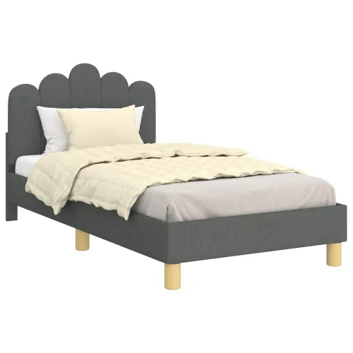Krevet za djecu s uzglavljem Tamnosiva 80 x 160 cm Tkanina - Tamnosiva 80 x 160 cm Cijena