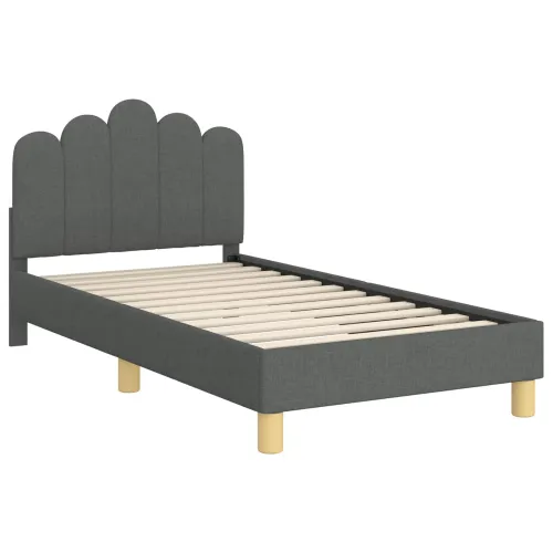 Krevet za djecu s uzglavljem Tamnosiva 80 x 160 cm Tkanina - Tamnosiva 80 x 160 cm Cijena