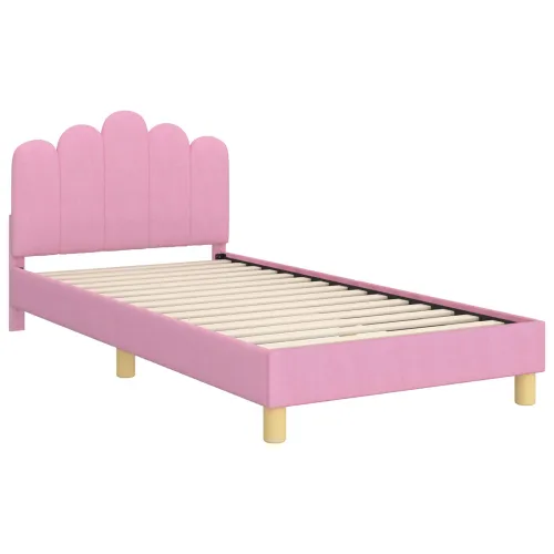 Krevet za djecu s uzglavljem Ružičasta 80 x 200 cm Tkanina - Ružičasta 80 x 200 cm Cijena