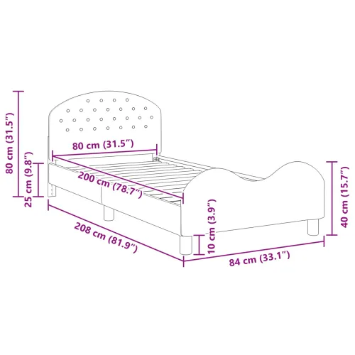 Krevet za djecu s uzglavljem Ružičasta 80 x 200 cm Baršun - Ružičasta 80 x 200 cm Cijena