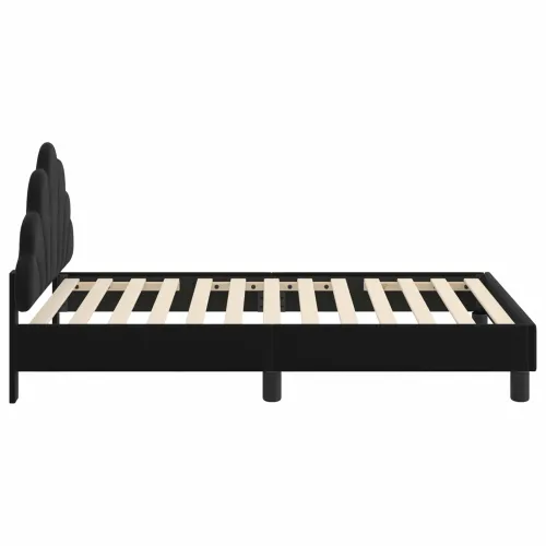 Krevet za djecu s uzglavljem Crna 80 x 160 cm Baršun - Crna 80 x 160 cm Cijena