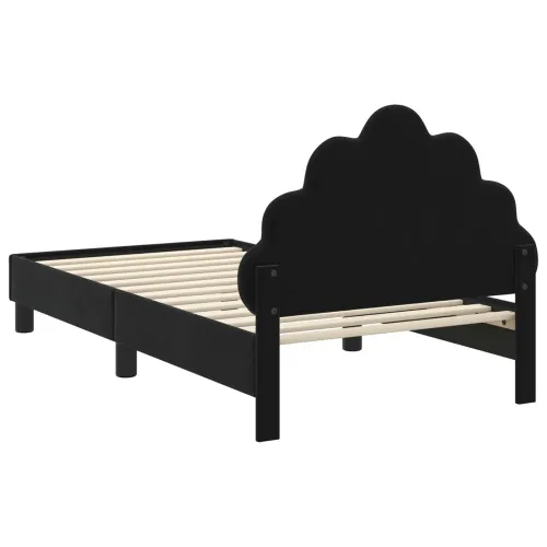Krevet za djecu s uzglavljem Crna 80 x 160 cm Baršun - Crna 80 x 160 cm Cijena