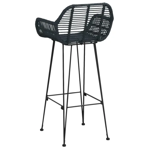 Barski stolac 2 kom. Crna 55 x 52 x 105 cm Ratan i čelik - 55 x 52 x 105 cm Crna Cijena
