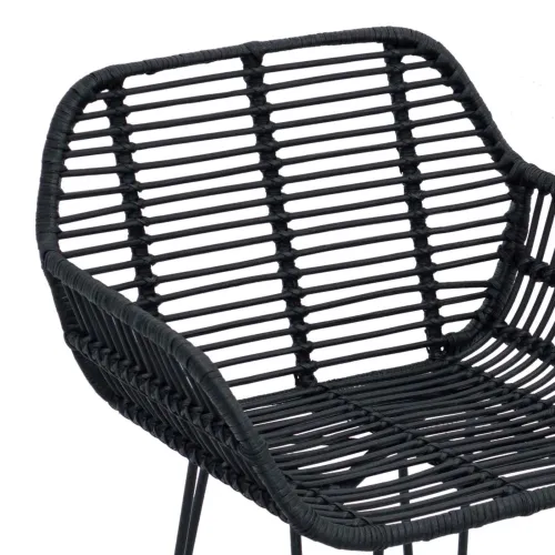 Barski stolac 2 kom. Crna 55 x 52 x 105 cm Ratan i čelik - 55 x 52 x 105 cm Crna Cijena