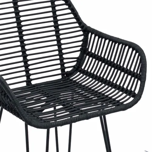 Barski stolac 2 kom. Crna 55 x 52 x 105 cm Ratan i čelik - 55 x 52 x 105 cm Crna Cijena