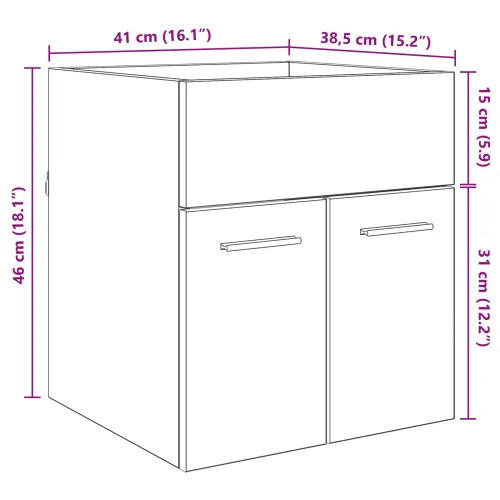 Ormarić za Lavabo - Umivaonik Crni hrast 41 x 38,5 x 46 cm - Crni hrast 41 x 38,5 x 46 cm Cijena