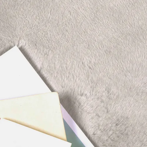 Protuklizni tepih od umjetnog zečjeg krzna OLITE Bež Ø 80 cm - Bež Ø 80 cm Cijena