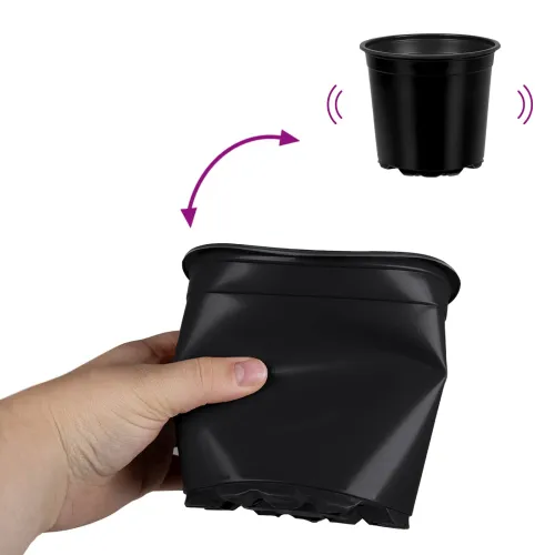 Okrugla saksija za cveće 100 kom. Crna Ø 15 x 13 cm Plastika - Crna 100 15 cm Cijena