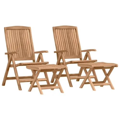 Vrtni set za objed 4 kom. Smeđa Čvrsto teak drvo Cijena