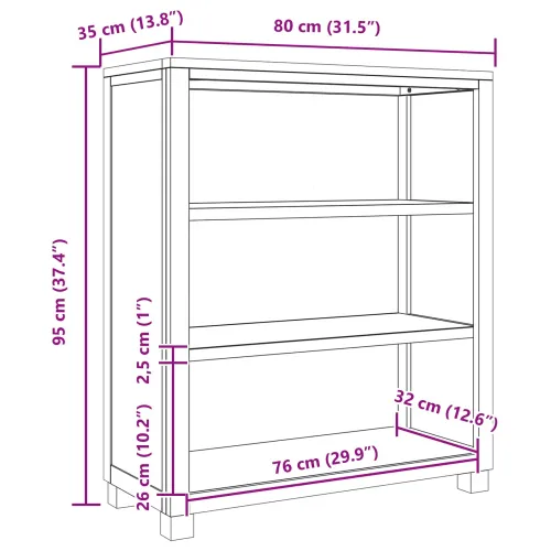 Kabinet s pohranom Smeđa 80 x 35 x 95 cm Čvrsto Hrastovo Drvo - Ormar (bez vrata) Cijena
