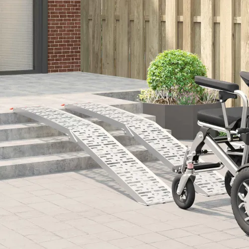 Sklopiva rampi za motocikle 340 kg po rampi 2 pcs Srebrno - Srebrno Cijena