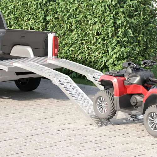 Sklopiva rampi za motocikle 340 kg po rampi 2 pcs Srebrno - Srebrno Cijena