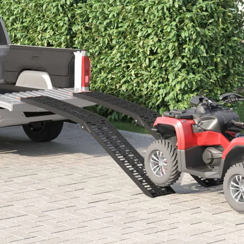 Sklopiva rampi za motocikle 340 kg po rampi 2 kom. Crna - Crna Cijena