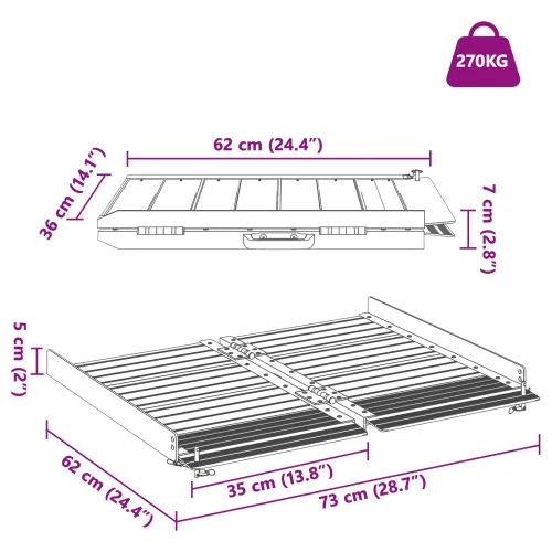 Rampu za Kolica 270 kg Srebrno 270 kg Aluminij - 60,5 cm Cijena