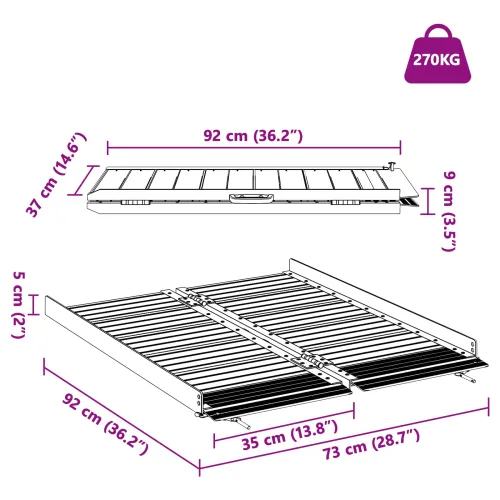 Rampu za Kolica 270 kg Srebrno 270 kg Aluminij - 91 cm Cijena