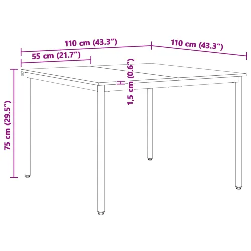 Stol za objedovanje Bijelo 110 x 110 x 75 cm Čvrsto borovo drvo - Bijelo 110 x 110 x 75 cm Cijena