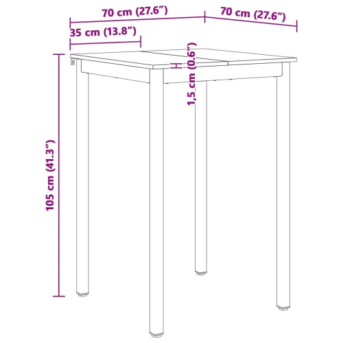 Stol za bar Bijelo 70 x 70 x 105 cm Čvrsto borovo drvo - Bijelo 70 x 70 x 105 cm Cijena