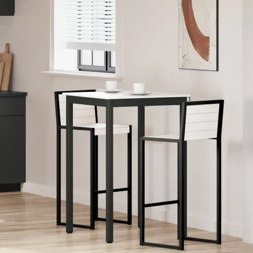 Stol za bar Bijelo 70 x 70 x 105 cm Čvrsto borovo drvo - Bijelo 70 x 70 x 105 cm Cijena