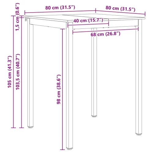 Stol za bar 80 x 80 x 105 cm Čvrsto borovo drvo Prirodna - Prirodna 80 x 80 x 105 cm Cijena