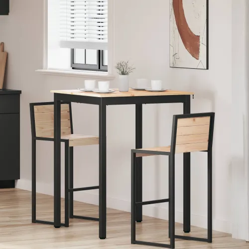 Stol za bar 80 x 80 x 105 cm Čvrsto borovo drvo Prirodna - Prirodna 80 x 80 x 105 cm Cijena