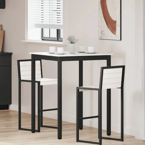 Stol za bar Bijelo 80 x 80 x 105 cm Čvrsto borovo drvo - Bijelo 80 x 80 x 105 cm Cijena