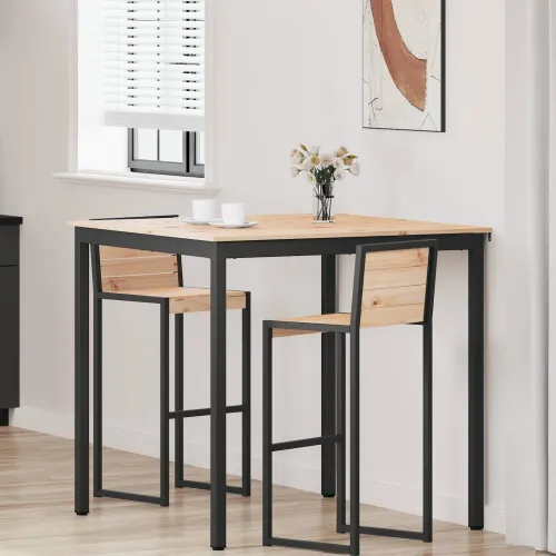 Stol za bar 110 x 110 x 105 cm Čvrsto borovo drvo Prirodna - Prirodna 110 x 110 x 105 cm Cijena