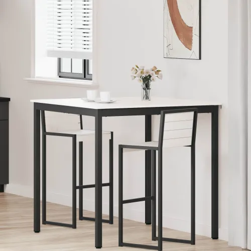 Stol za bar Bijelo 110 x 110 x 105 cm Čvrsto borovo drvo - Bijelo 110 x 110 x 105 cm Cijena