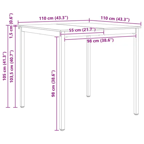 Stol za bar Bijelo 110 x 110 x 105 cm Čvrsto borovo drvo - Bijelo 110 x 110 x 105 cm Cijena