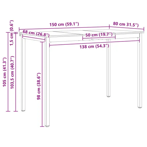Stol za bar 150 x 80 x 105 cm Čvrsto borovo drvo Prirodna - Prirodna 150 x 80 x 105 cm Cijena