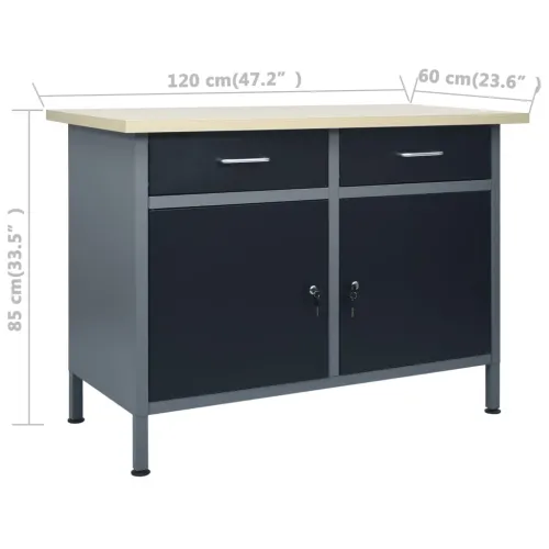 Radni stol crni 120 x 60 x 85 cm čelični Cijena