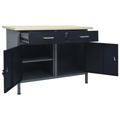 Radni stol crni 120 x 60 x 85 cm čelični Cijena